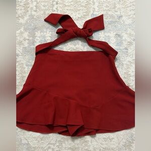 Zara Elegant Red Satin Skirt